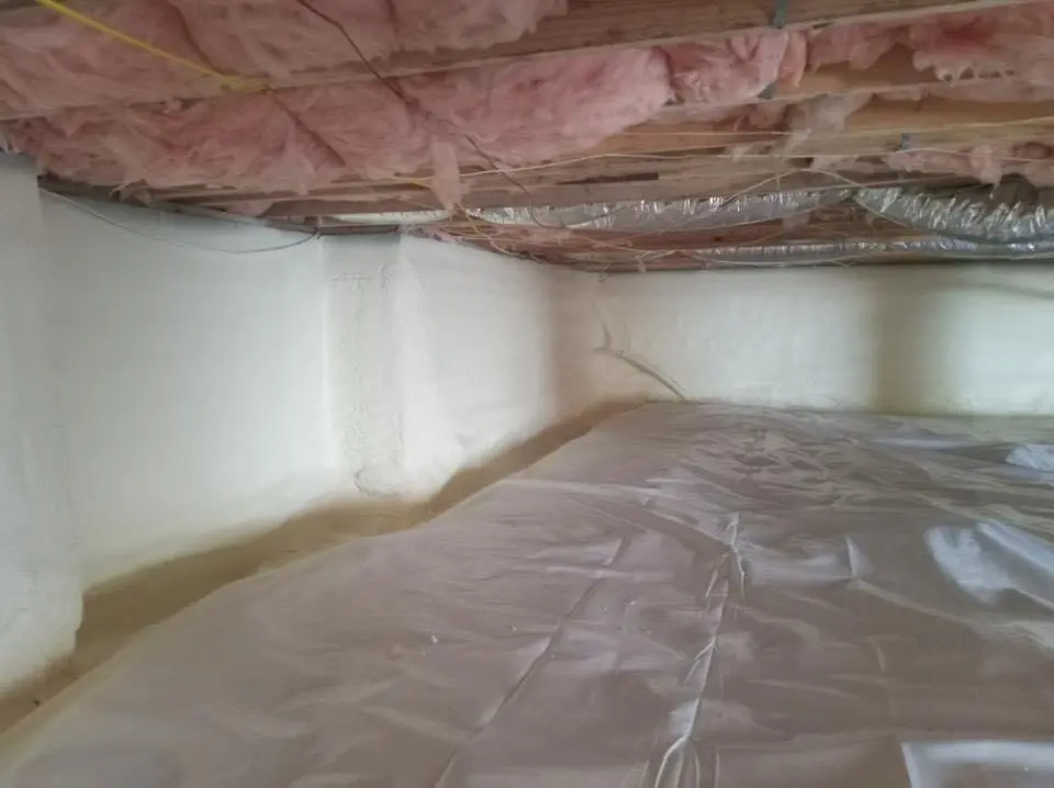 Crawl space encapsulation with closed-cell spray foam for Roof Waterproofing in Linganore